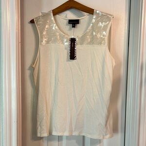 Dana Buchman Cream Sequin Women's Top